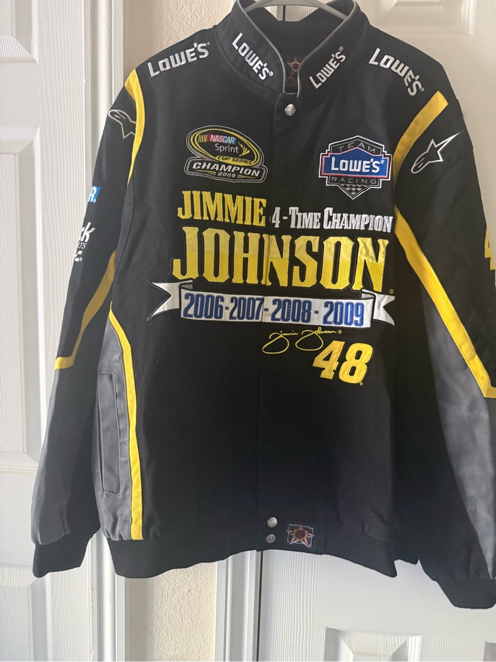 Lowe's Jimmie Johnson Black & Yellow Racing Jacket